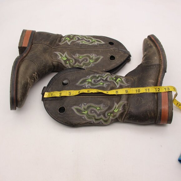 Double H Square Toe Work Boot DH965 Men's Size 8 M Dark Green Leather Pull On - Picture 6 of 10